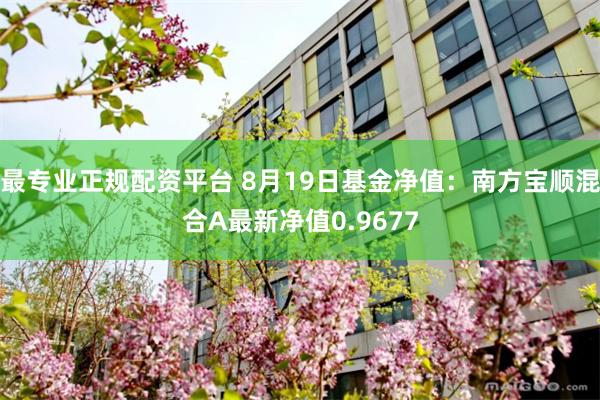 最专业正规配资平台 8月19日基金净值：南方宝顺混合A最新净值0.9677