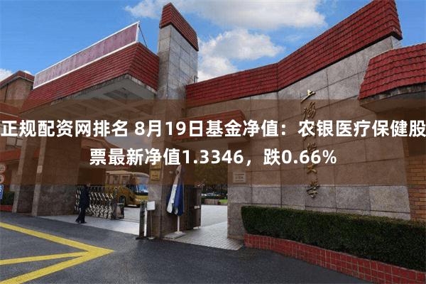 正规配资网排名 8月19日基金净值：农银医疗保健股票最新净值1.3346，跌0.66%