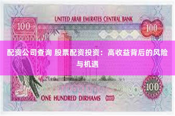 配资公司查询 股票配资投资：高收益背后的风险与机遇